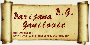 Marijana Ganilović vizit kartica